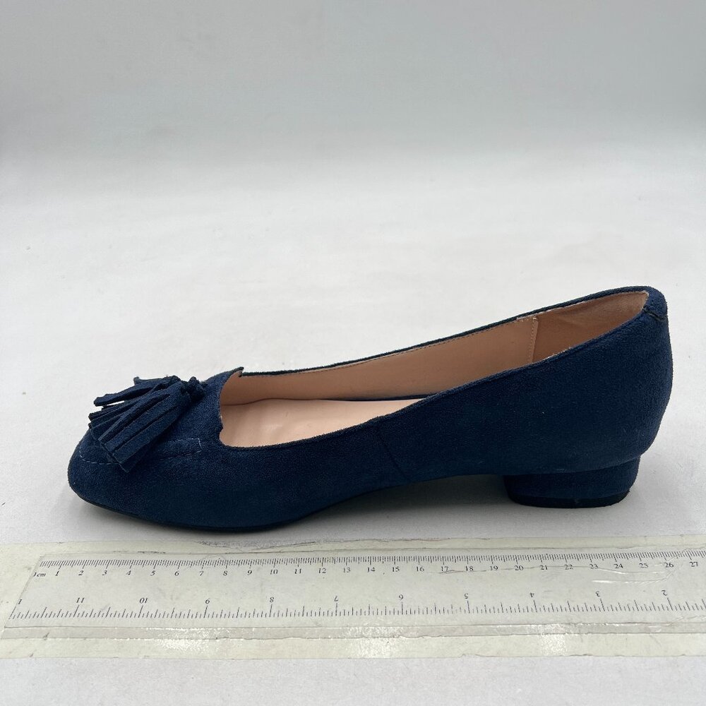 YDN Deep Blue Block Low Heel Loafer Square Toe Ta… - image 2